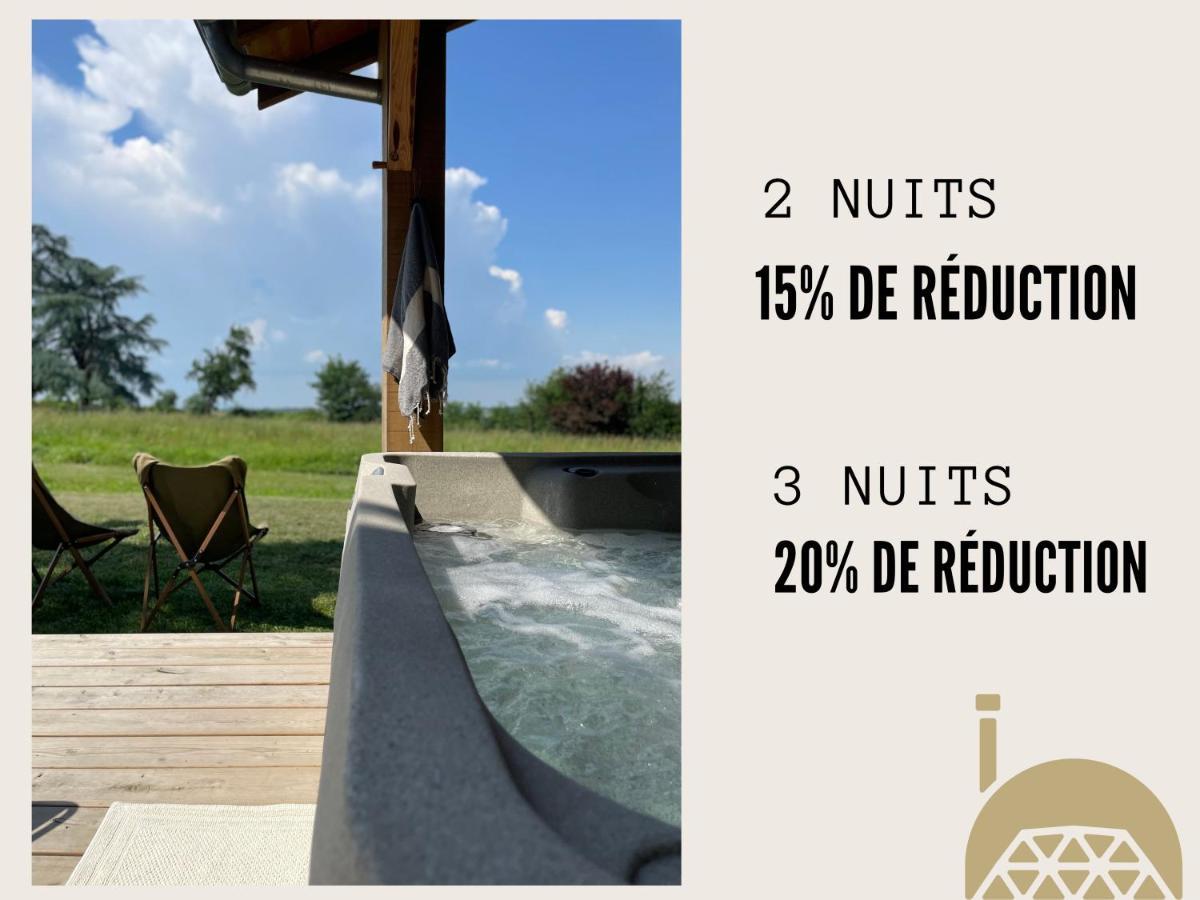Dome Insolite Cedre Jacuzzi Et Petits Dejeuners Inclus Lagraulet-du-Gers Exteriör bild